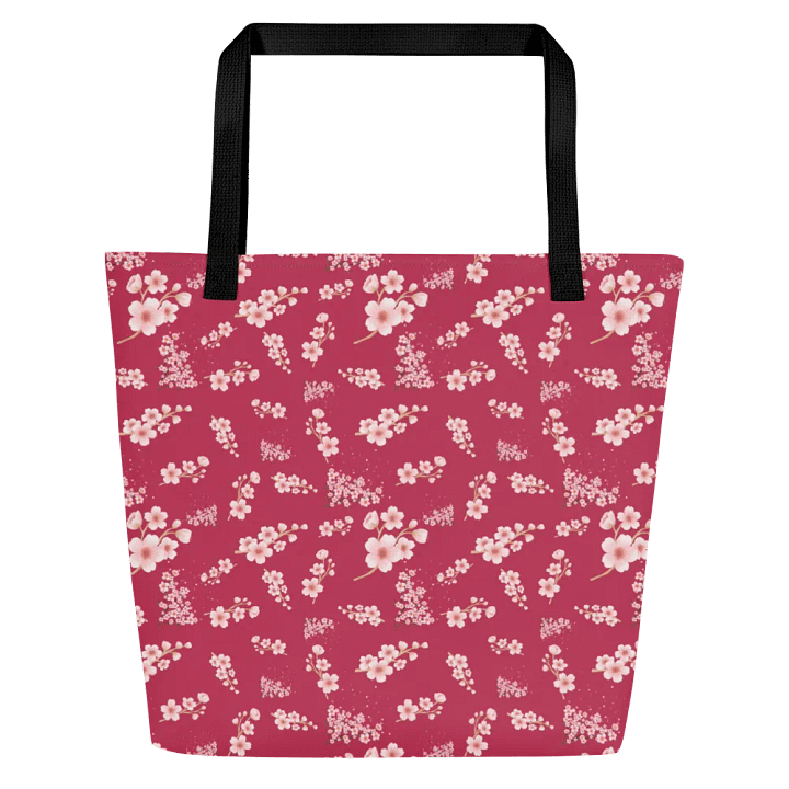 Cherry Blossoms on Magenta Floral Tote Bag product image (2)