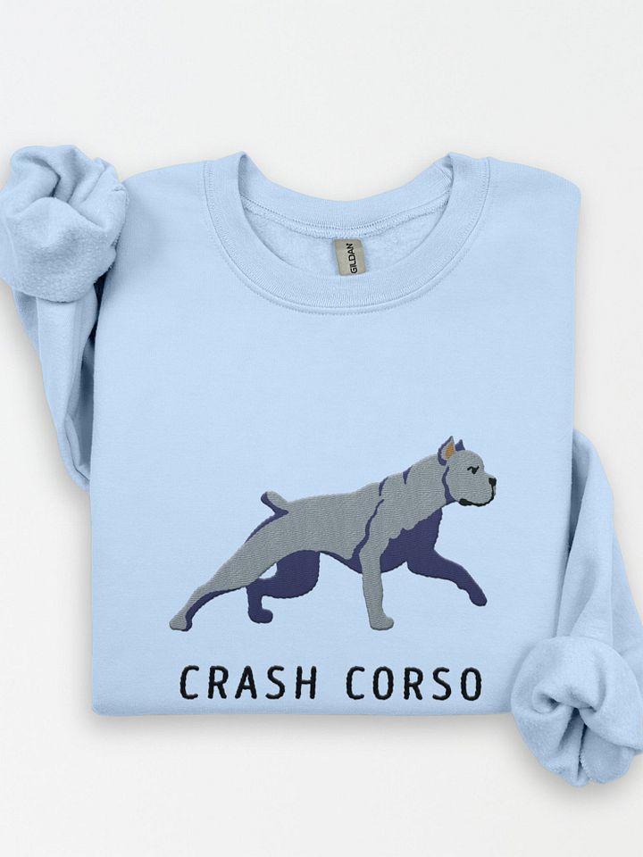 Crash Corso Sweatshirt (Embroidered) of a Cane Corso(Blue) product image (1)
