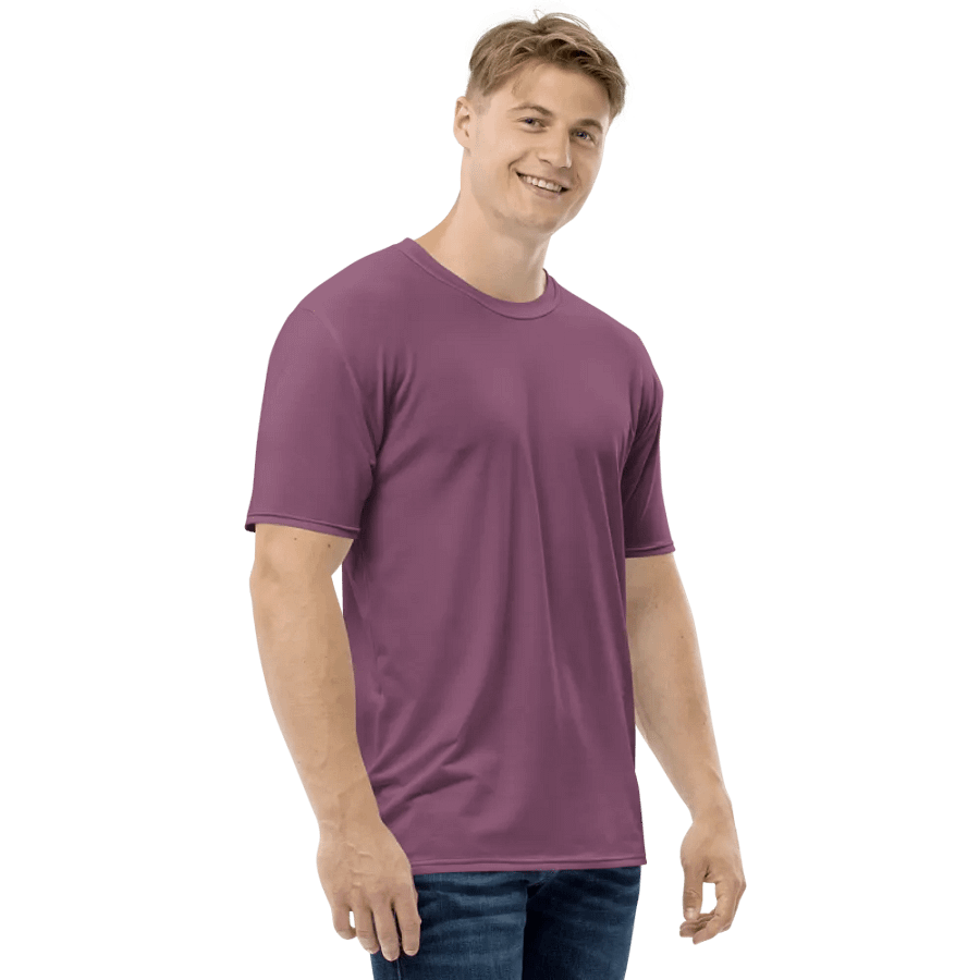 Plain Dark Lilac Purple Soft Summer Men's Crewneck Polyester Heavyweight Premium T-Shirt by Treasure Pie product image (6)