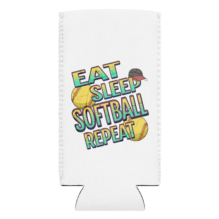 Eat Sleep Softball Repeat Lover's Can Cooler product image (2)