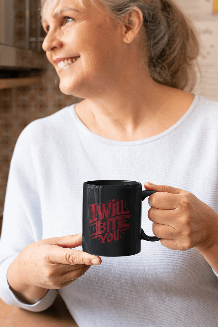 I Will Bite You- Black Mug product image (2)