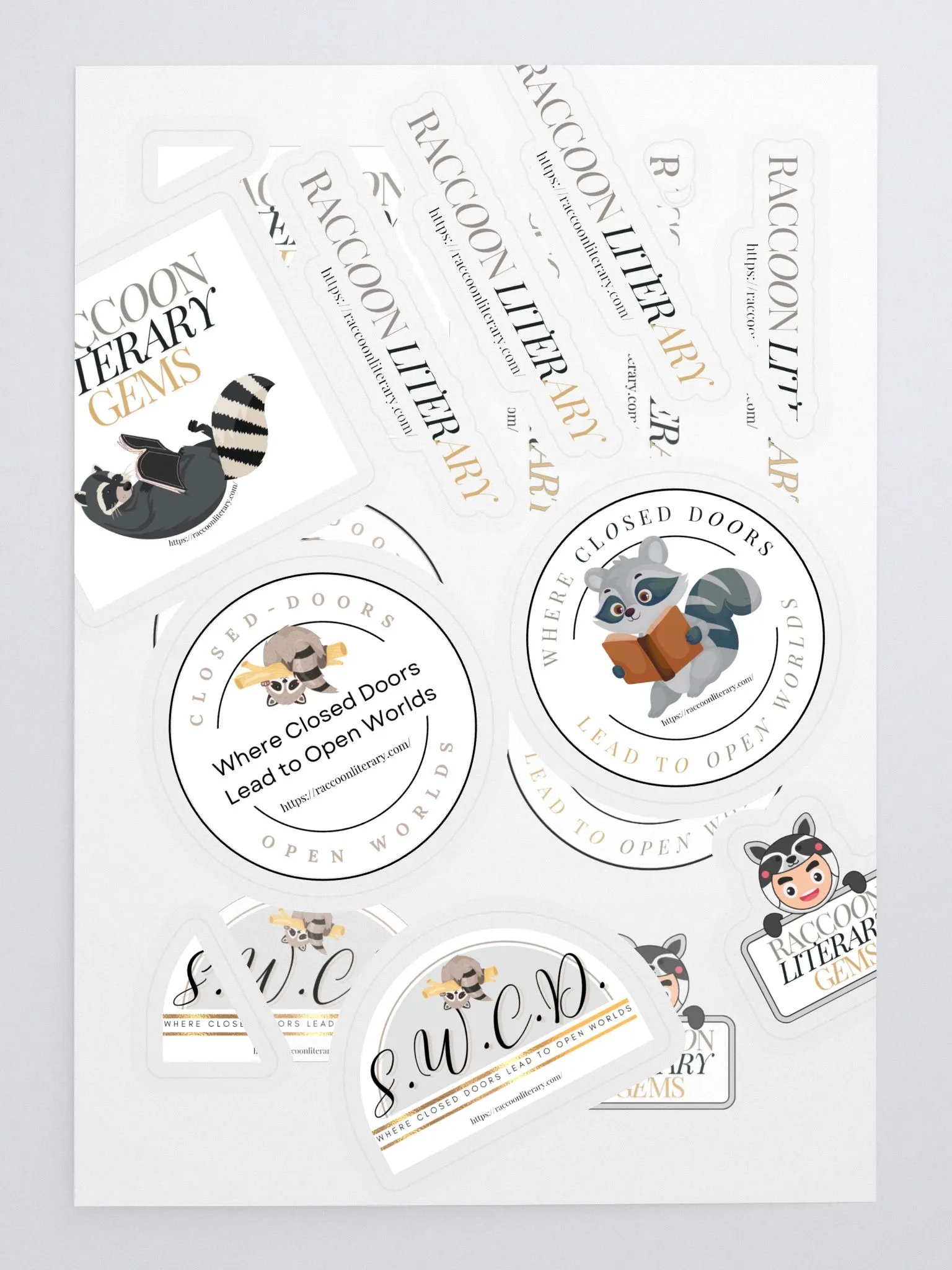 Literary Raccoon Sticker Collection product image (3)