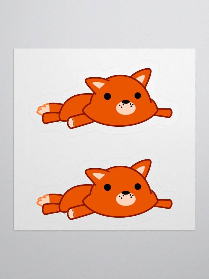 Fox Plush Kiss Cut Stickers (Maroon Outline) product image (1)