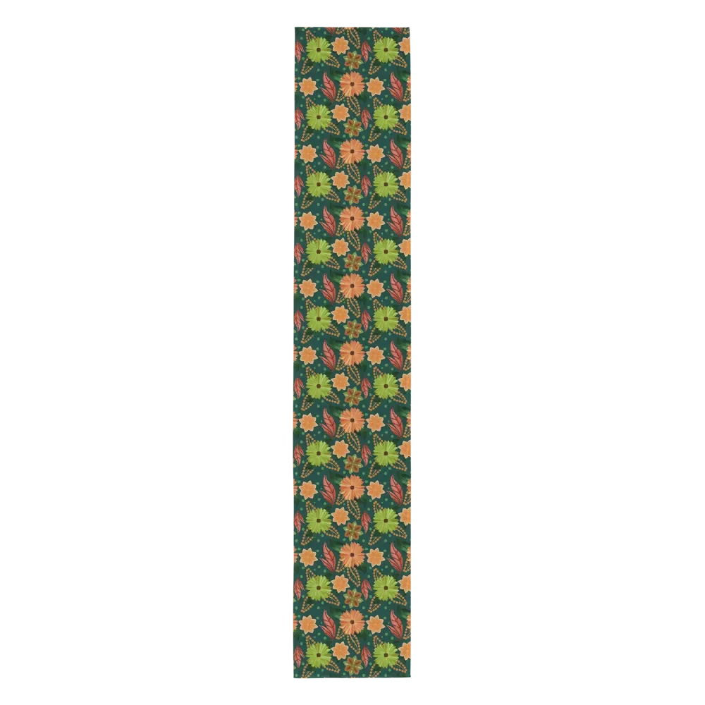 El Yunque Teal Floral Rainforest Table Runner product image (1)