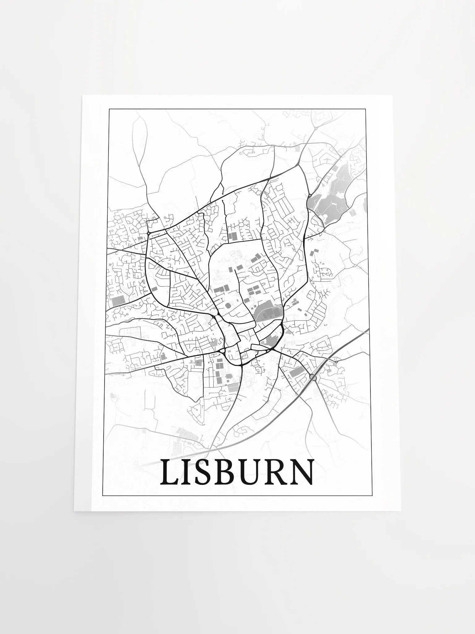 Lisburn, Northern Ireland, city map print product image (19)
