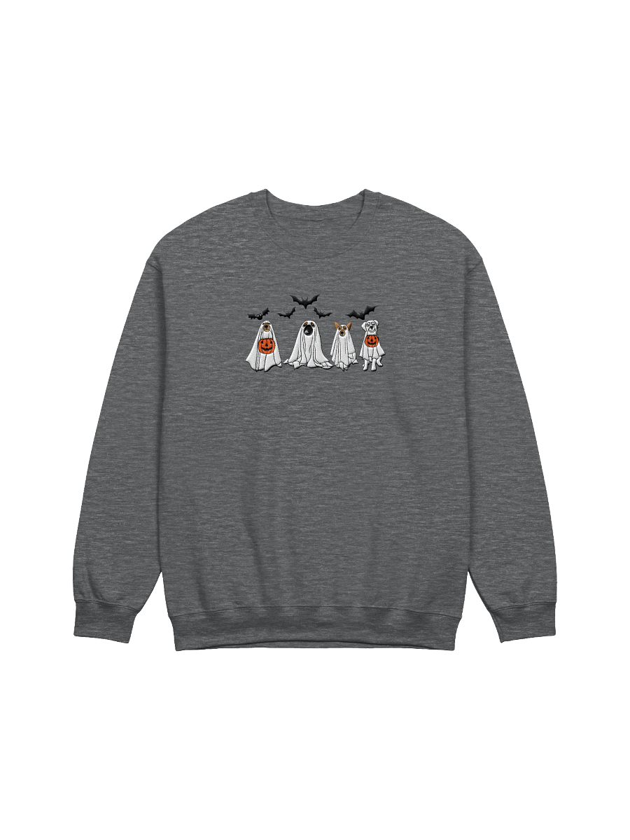 Embroidered Ghost Dogs Sweatshirt, Halloween Ghost Dogs Embroidered Sweater, Halloween Embroidery Sweatshirt, Unisex Sweatshirt product image (7)