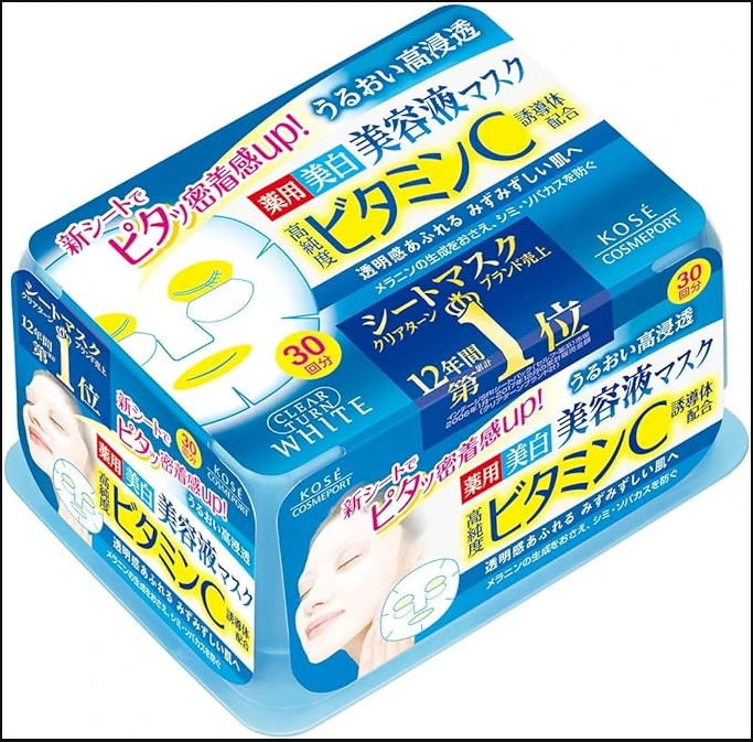 Kose Clear Turn Essence Mask (Vitamin C), 30 Masks product image (1)