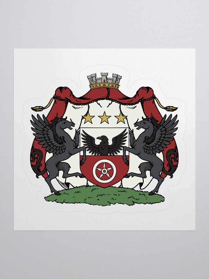 Raven and Pegasus Coat of Arms Kiss Cut Sticker product image (1)