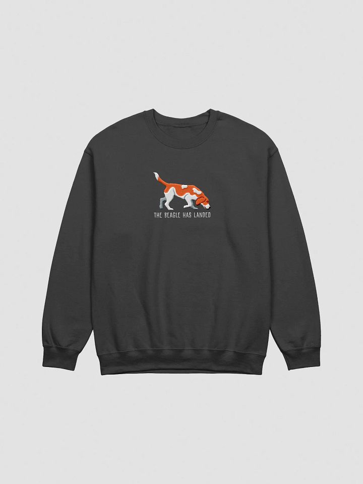 The Beagle Has Landed Sweatshirt (Embroidered) of a Beagle(Red & White) product image (1)
