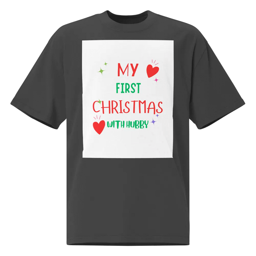 First Christmas with Hubby Oversized Faded Tee product image (1)