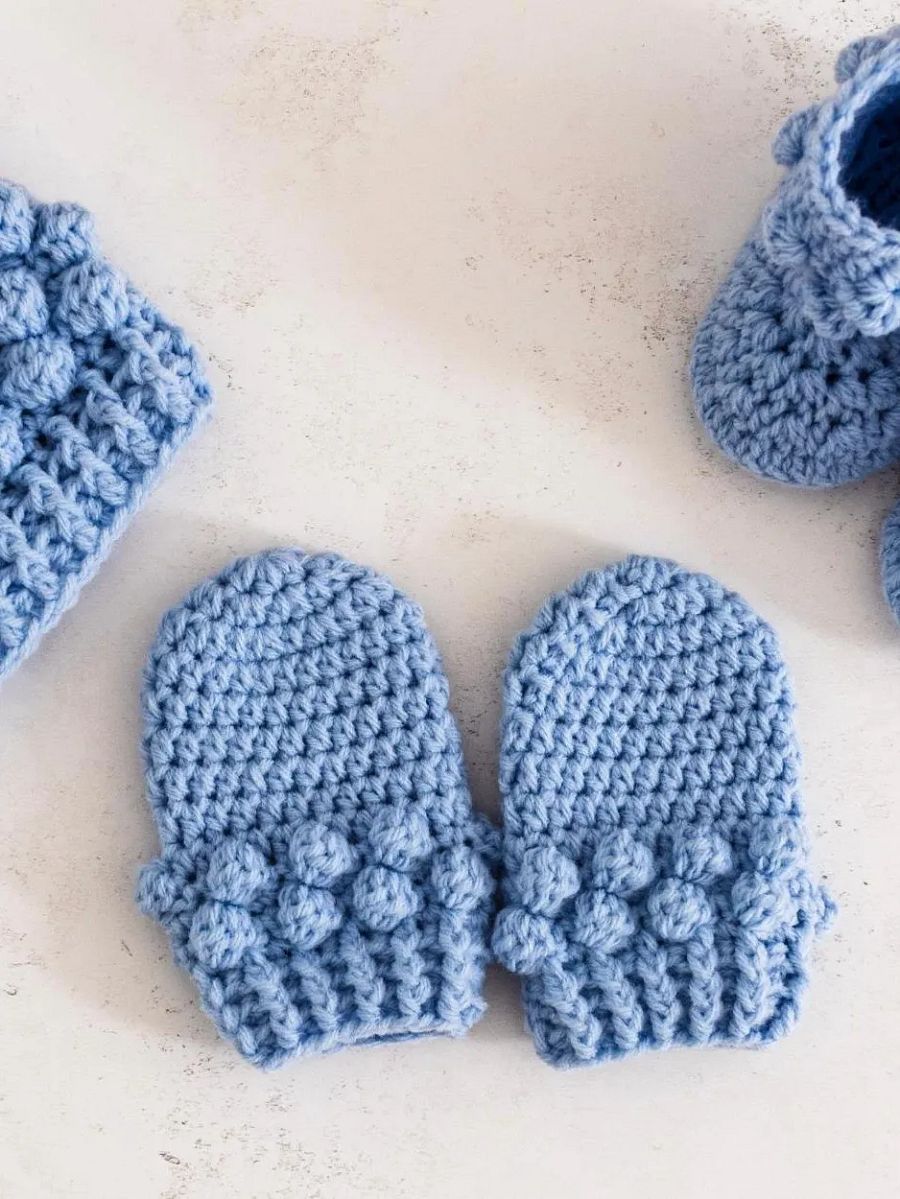 Crochet Pattern: Bobble Baby Mittens product image (3)