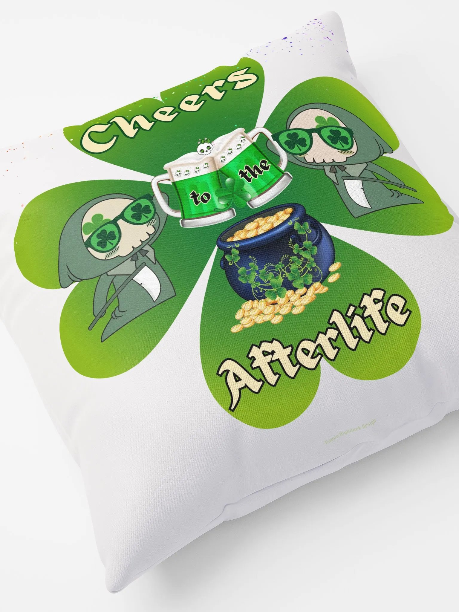 Green Beers & Grim Reapers: Cheers to the Afterlife Pillow product image (4)