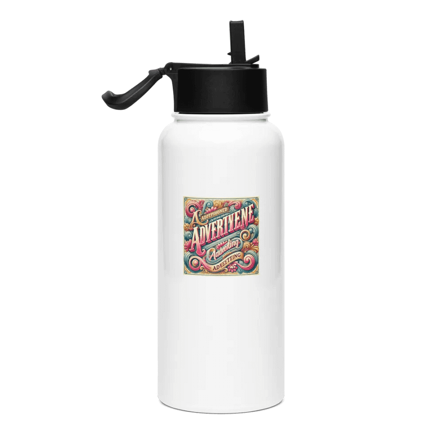 Retro Advertise Swirl Stainless Steel Bottle product image (4)