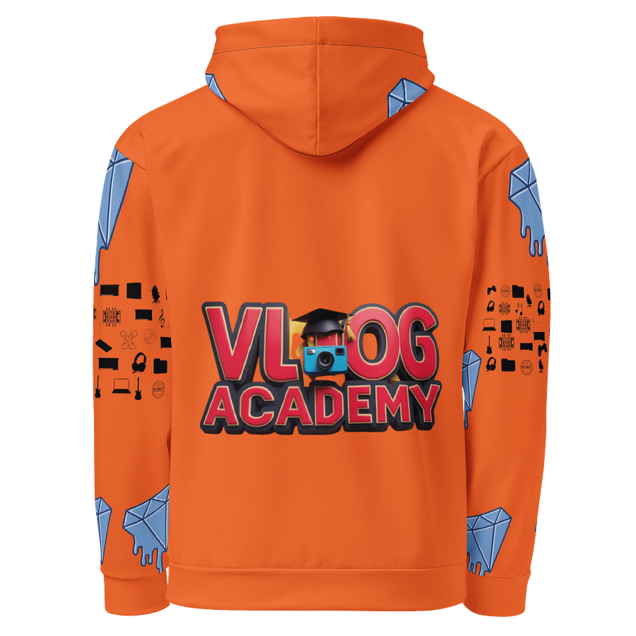 Orange Vlog Academy All-Over Print Recycled Unisex Hoodie product image (3)