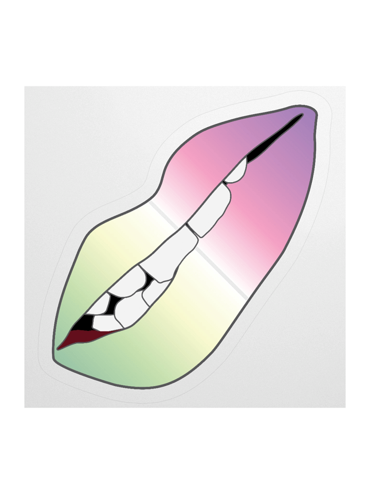 Genderfae Pride Gradient Biting Lips Sticker product image (2)