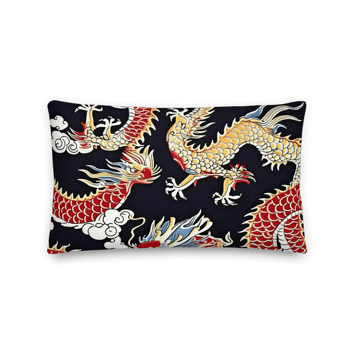 Yellow and Red Dragon Premium Pillow product image (2)