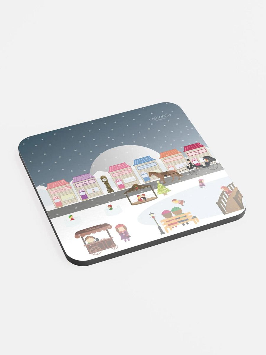Glossed Cork Coaster - Christmas at the Park product image (2)