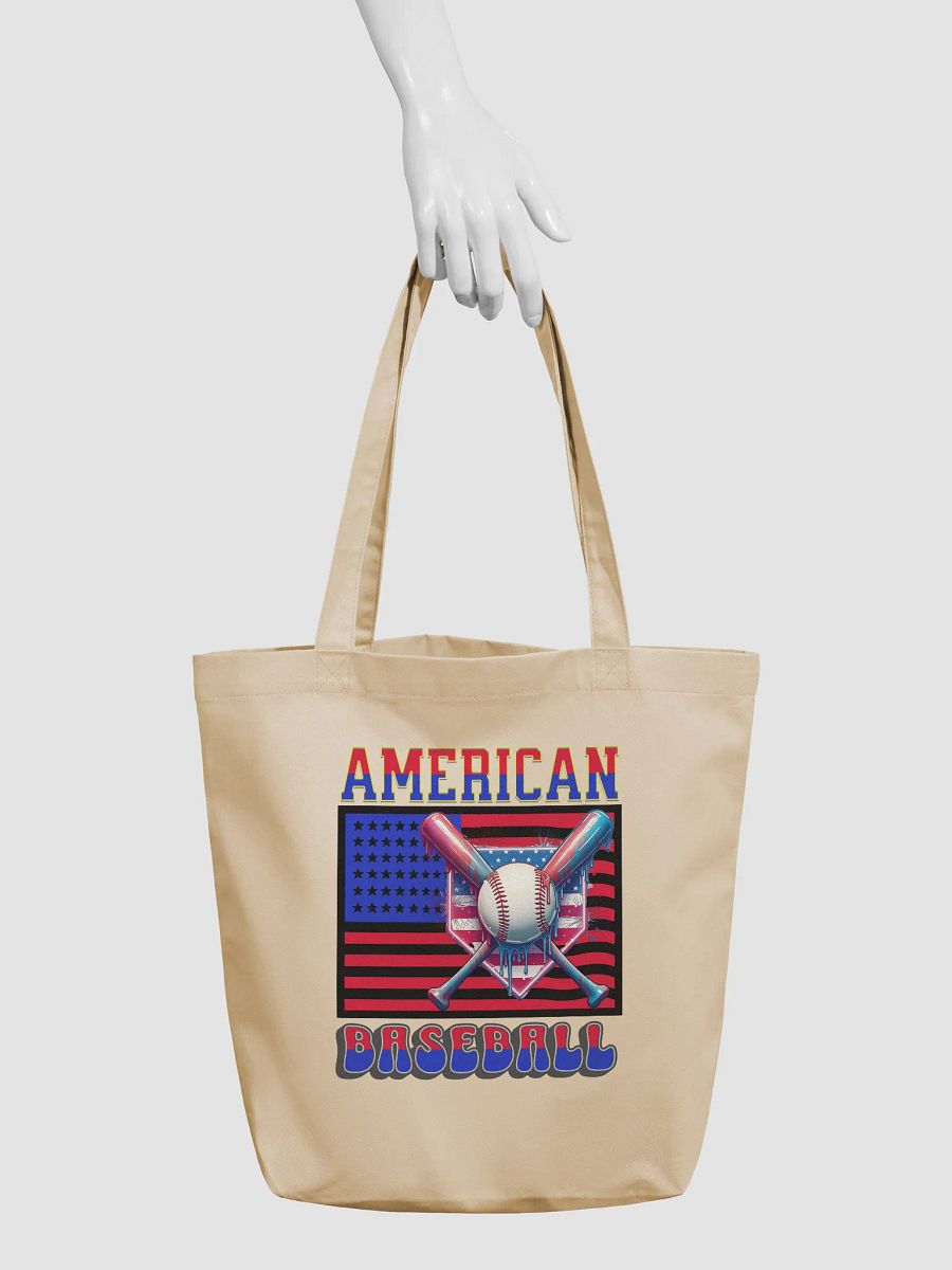 American Baseball Flag Organic Canvas Tote product image (6)