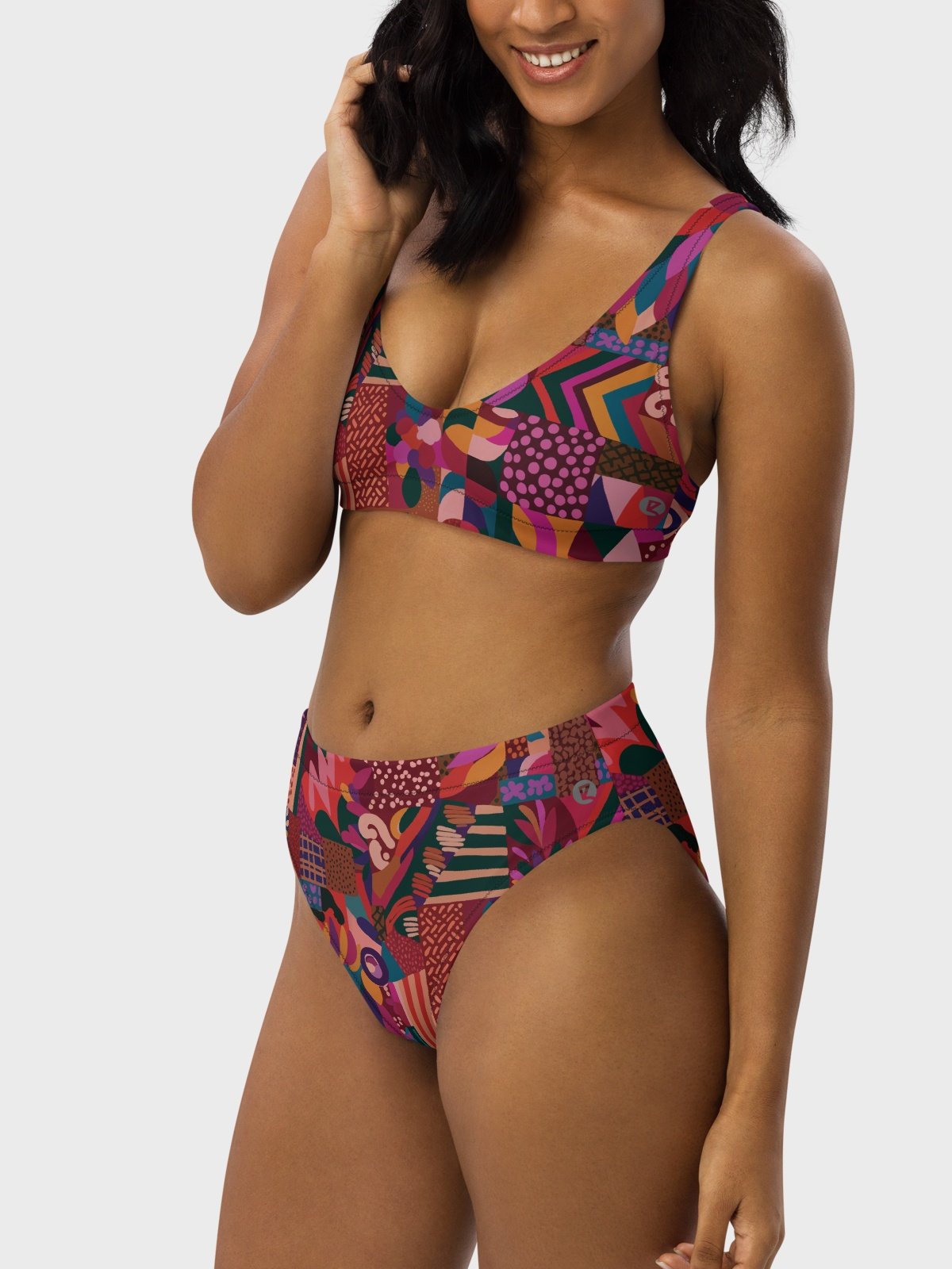 Recycled Padded Bikini Top "Abstract African Ethnic Pattern" product image (1)