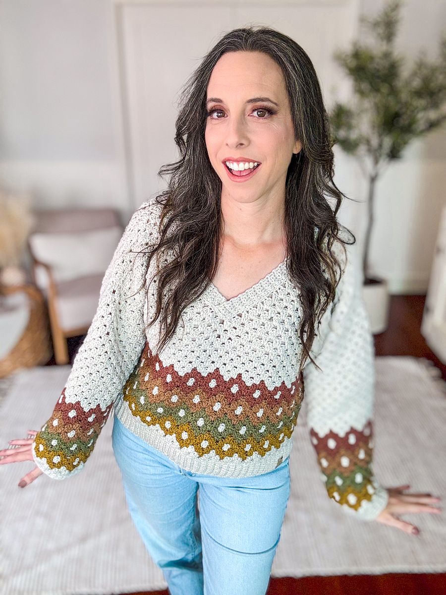 Shades of Diamonds Pullover Crochet Pattern product image (6)