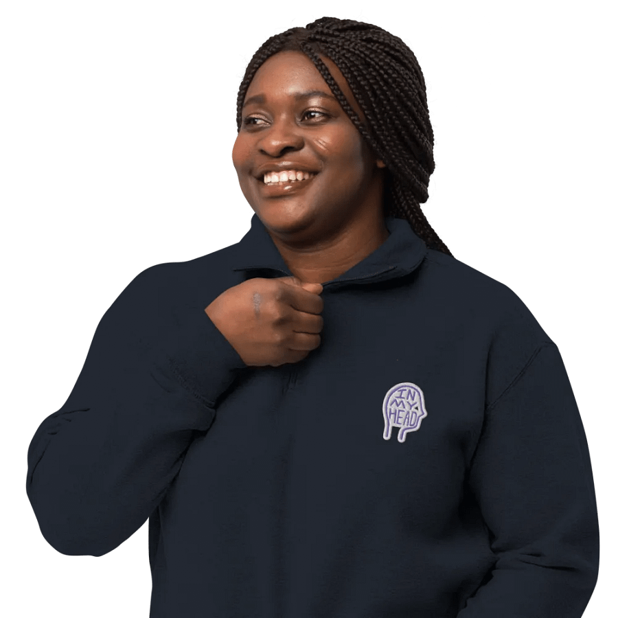 In My Head (purple bubble design) embroidered quarter zip product image (13)