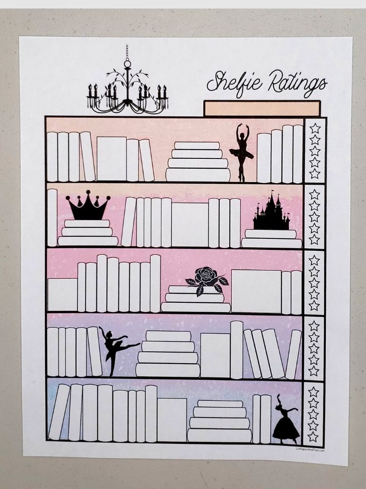 Shelfie Ratings Book Tracker, Printable Bookcase Journal Log with 7 Themes product image (4)