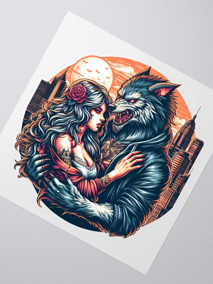 Urban Wolf Sticker-Orange moon product image (2)