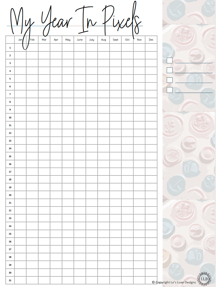 Yearly Habit Tracker - Vintage - 8.5x11 Printable product image (1)