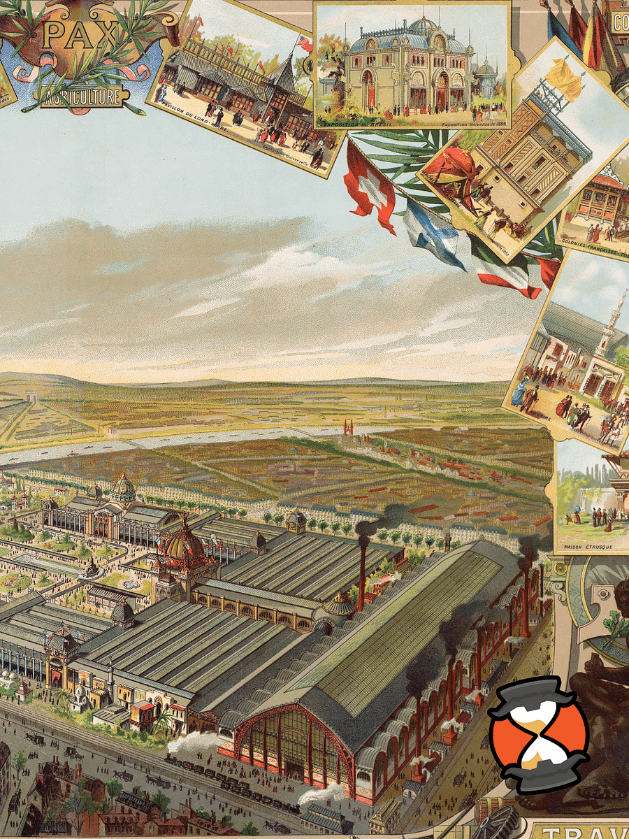 Paris 1889 Canvas Print – Hand-Drawn Historic City Map Reproduction product image (3)