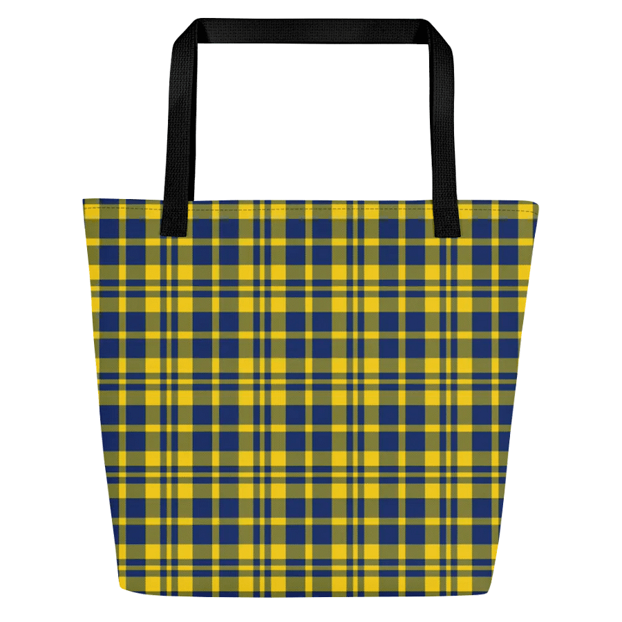 Yellow and Blue Plaid Tote Bag product image (1)
