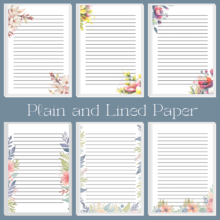 Floral Letter Writing Digital Paper Collection product image (2)