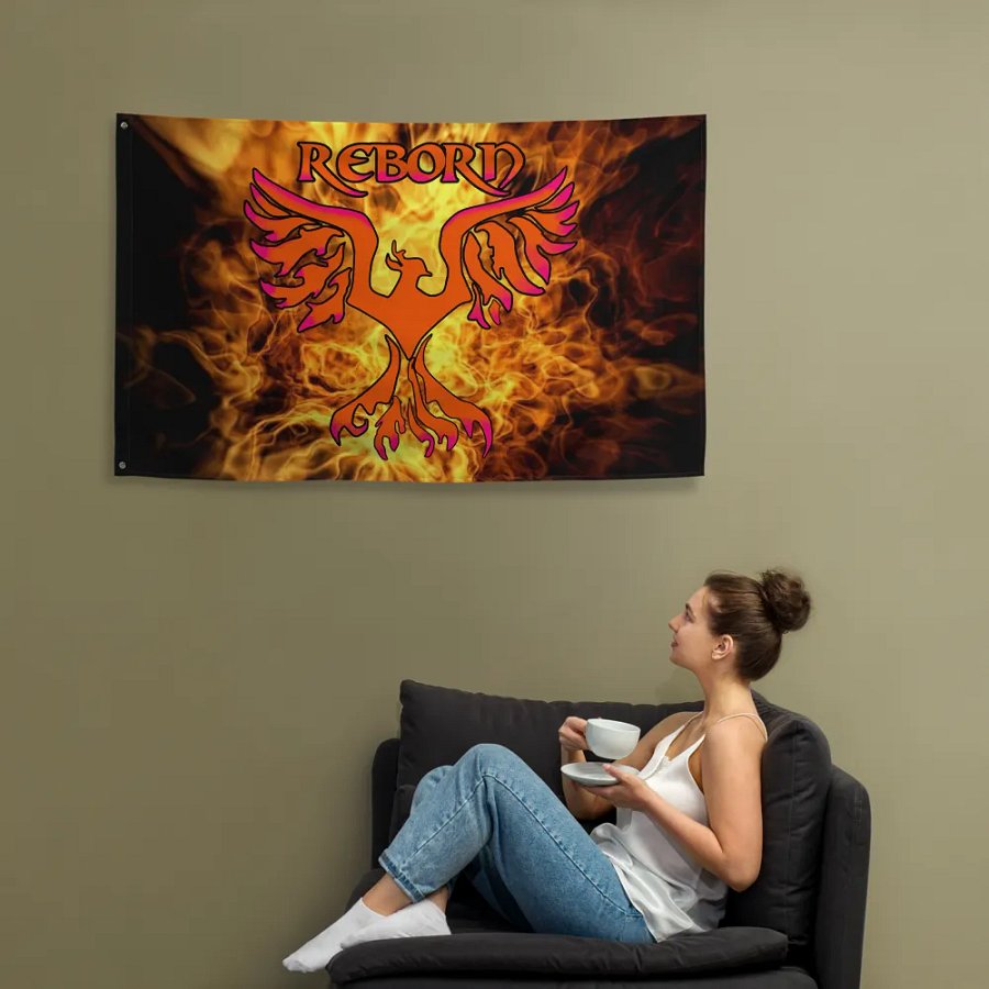 Fire Reborn Phoenix All-Over Flag product image (12)
