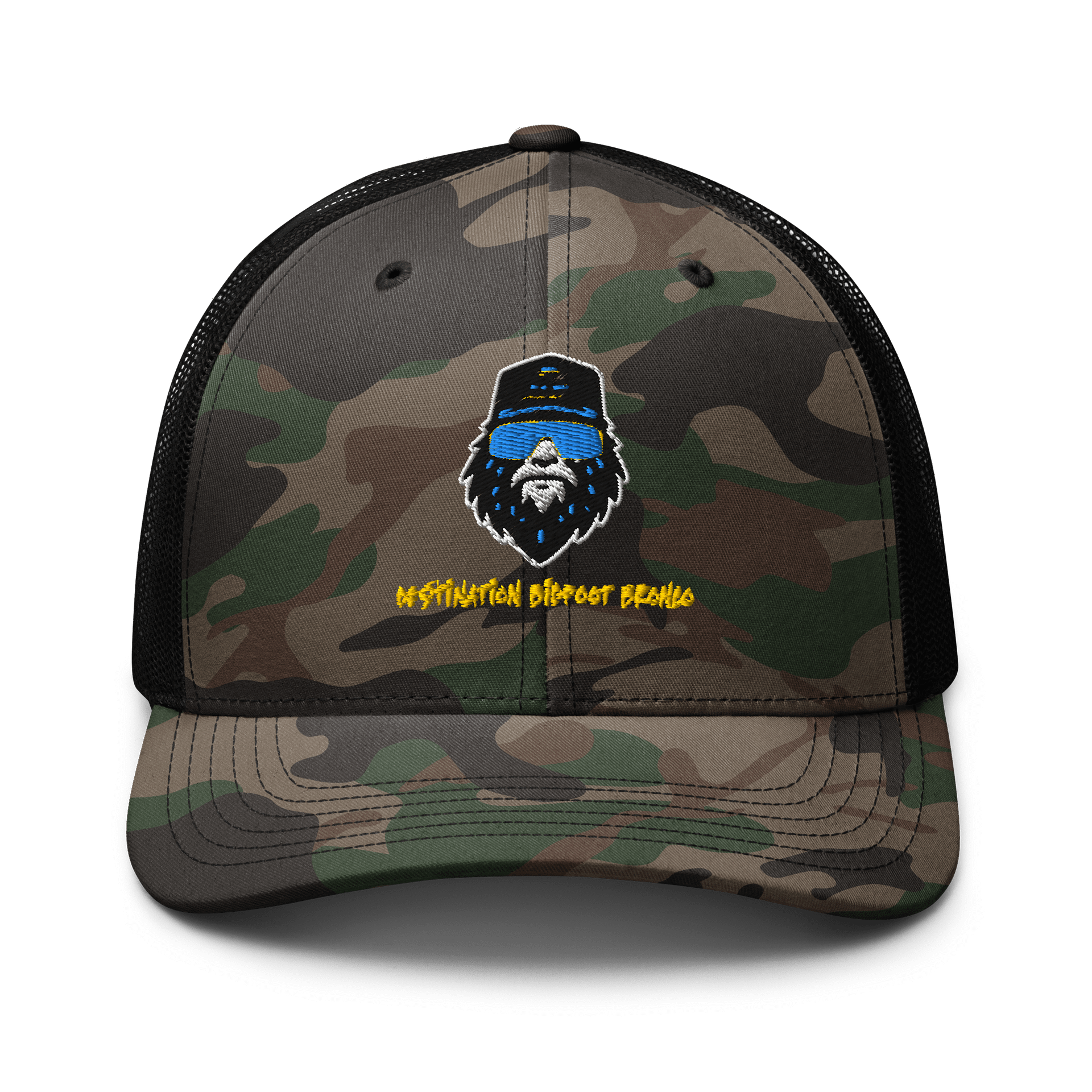 Destination Bigfoot Bronco Bigfoot Logo Camouflage Trucker Hat (Multiple Camouflage Options) product image (1)