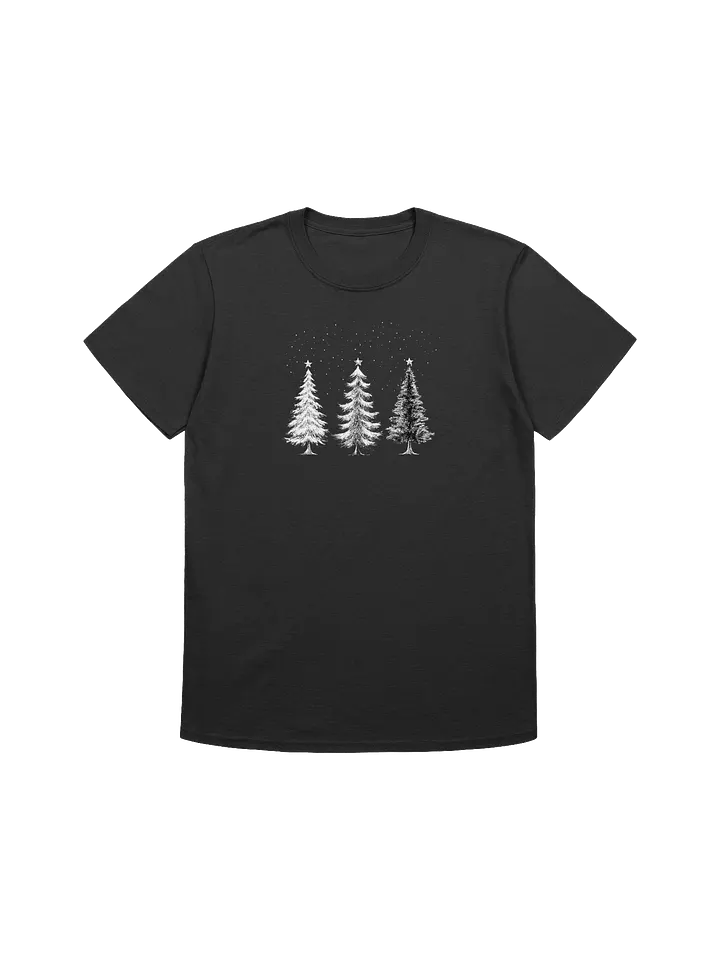 Minimalist Black and White Christmas Trees Unisex Christmas T-Shirts product image (4)