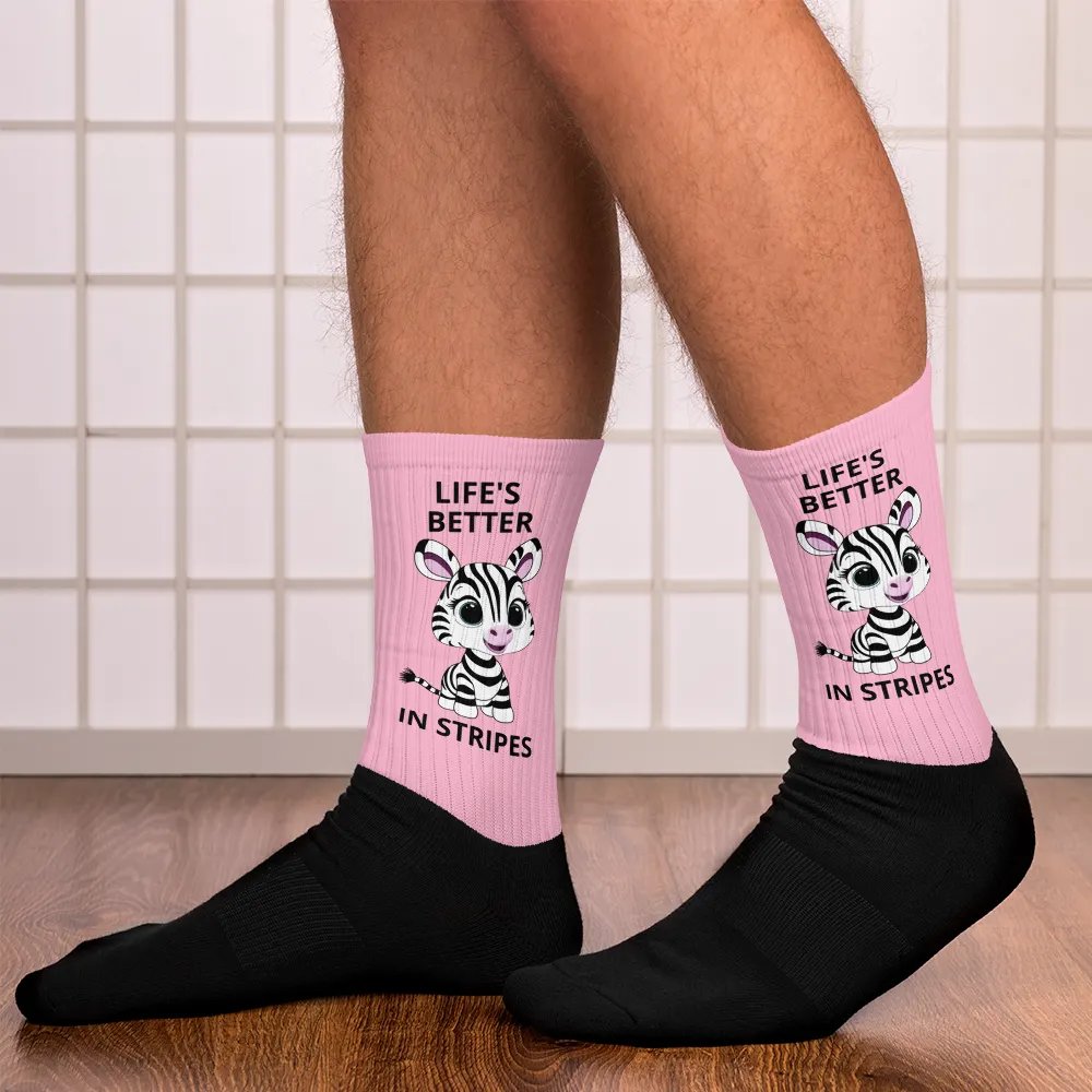 Life's better in stripes: pink cushioned socks. product image (12)