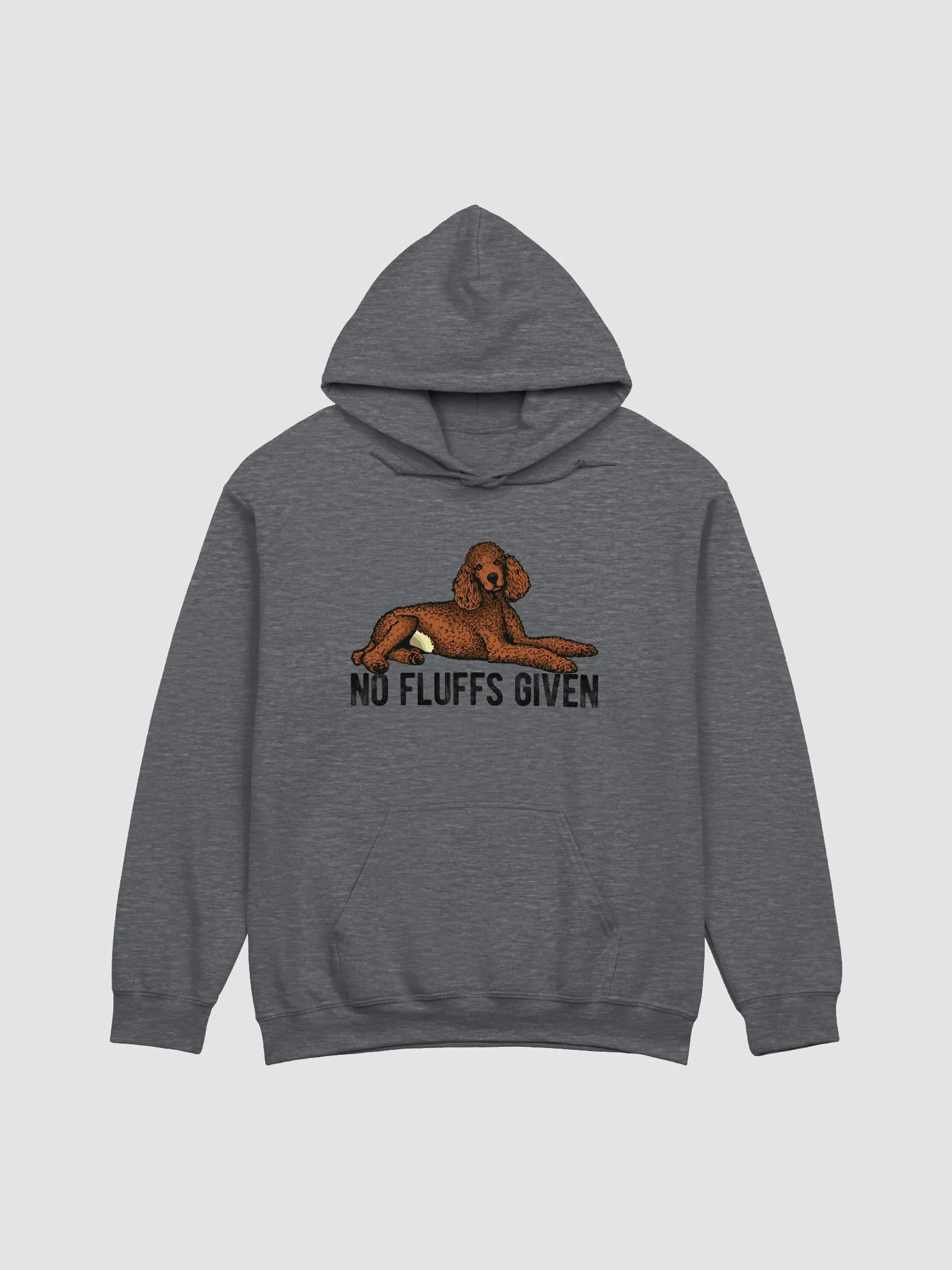 No Fluffs Given Hooded Sweatshirt of a Standard Poodle(Red) | Funny Hoodie for Poodle Paw-rents product image (4)