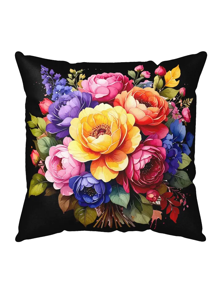 Columbia Road Market Floral All-Over Print Pillow (Black) product image (1)