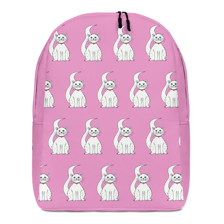 White Cat (art by Dina R.) acrylic painting - Backpack product image (1)