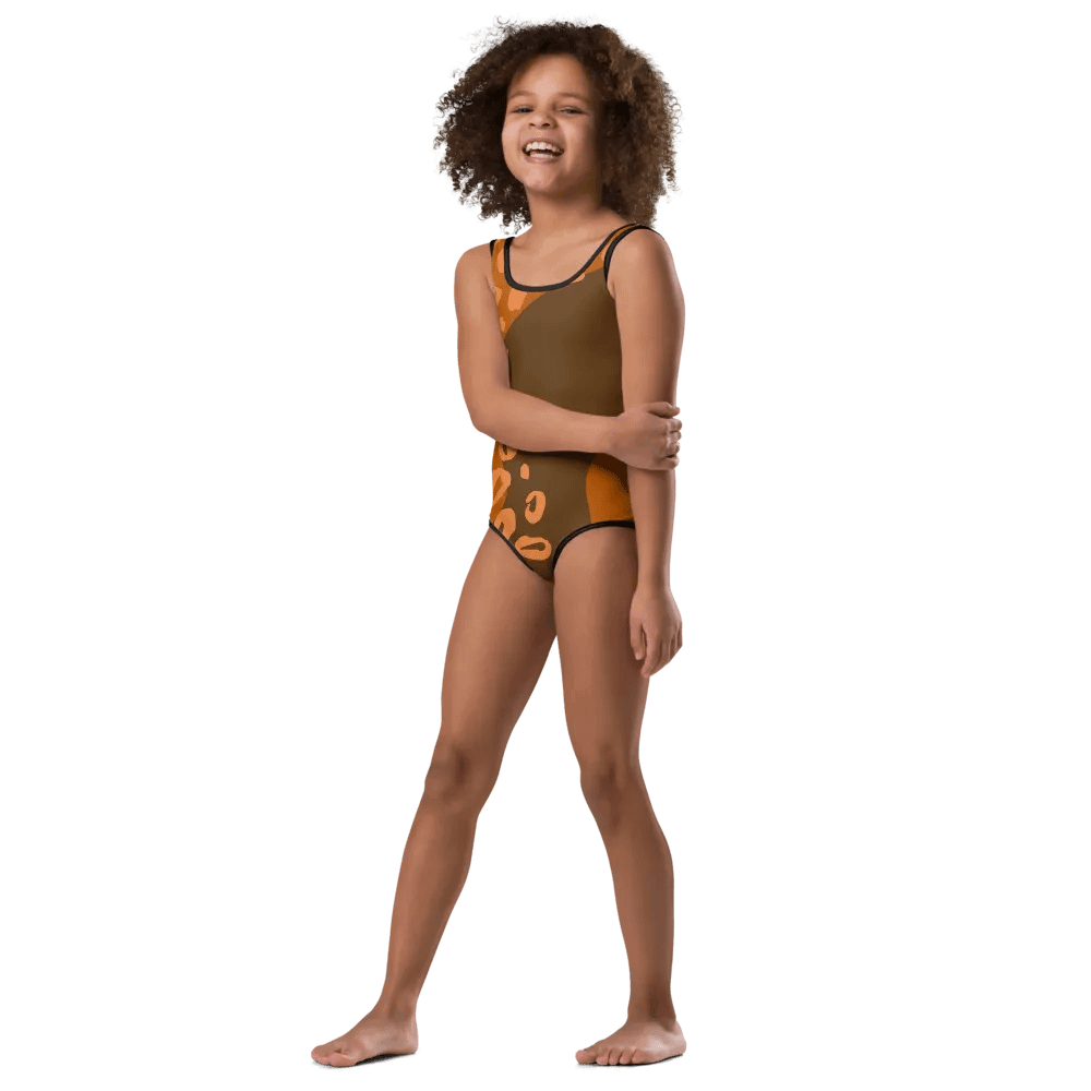Orange Leopard Kids Swimsuit product image (4)