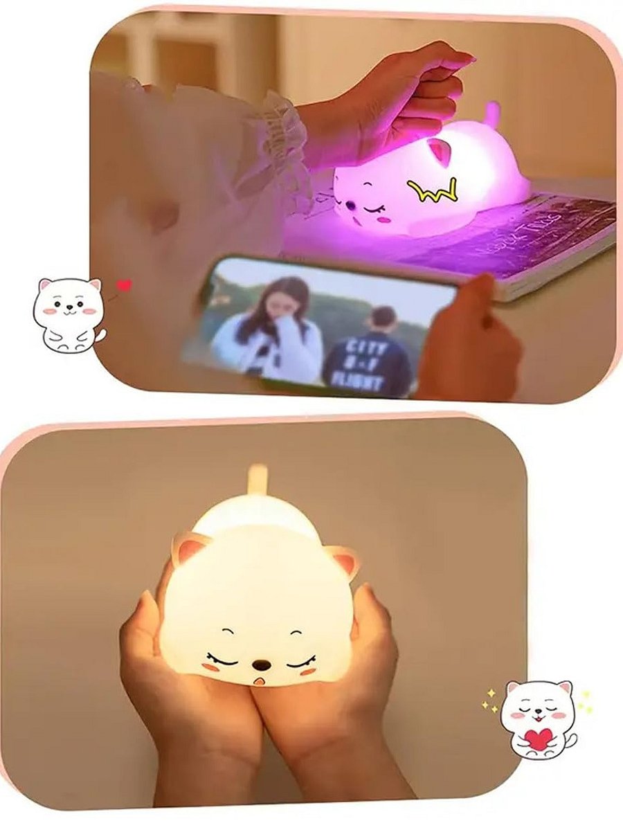 GITGRNTH Rechargeable Silicone Cat Night Light for GIRLS product image (4)