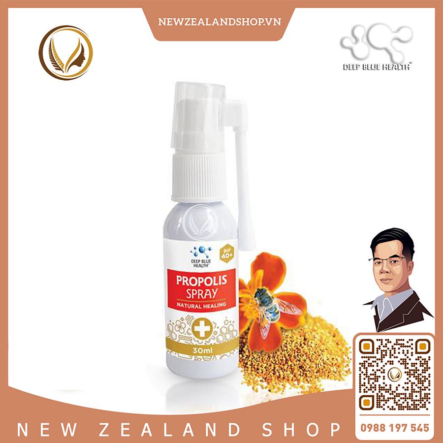 Xịt họng keo ong giảm ho, đau họng Deep Blue Health Propolis Spray Plus (BIF 40+) 30ml product image (2)