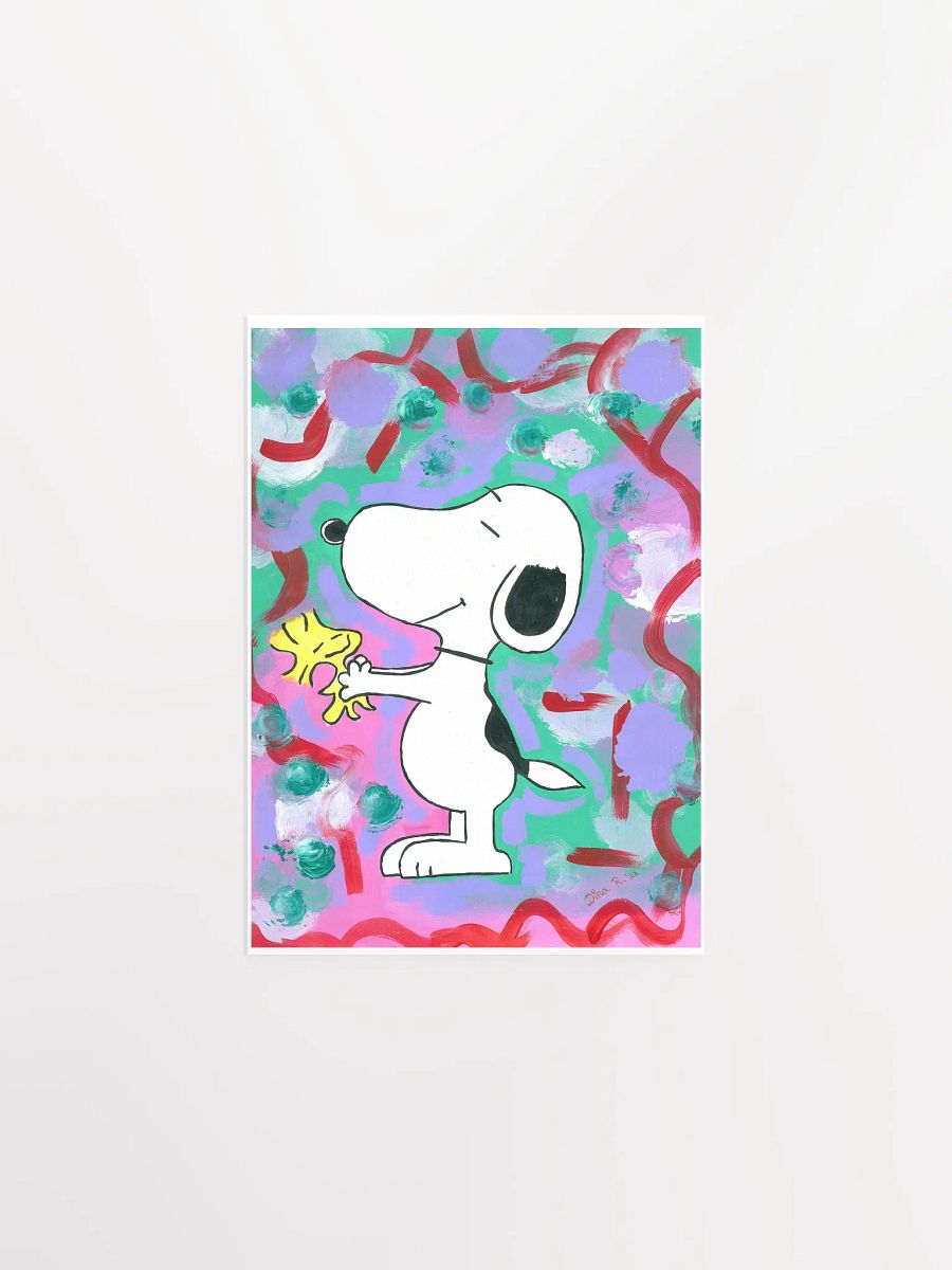 Snoopy - (art by Dina R.) - acrylic painting picture - Enhanced Matte Paper Poster (in) product image (1)