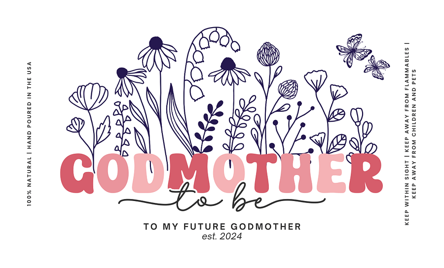 Pink groovy godmother proposal candle product image (5)