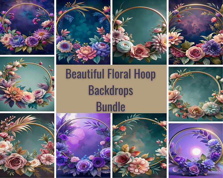 Floral Hoop Backdrops Bundle product image (1)