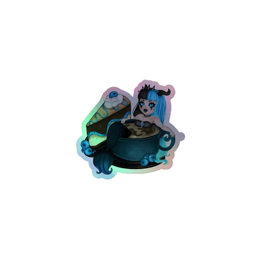 Blueberry Bites & Bitter Brews Holographic Sticker product image (1)