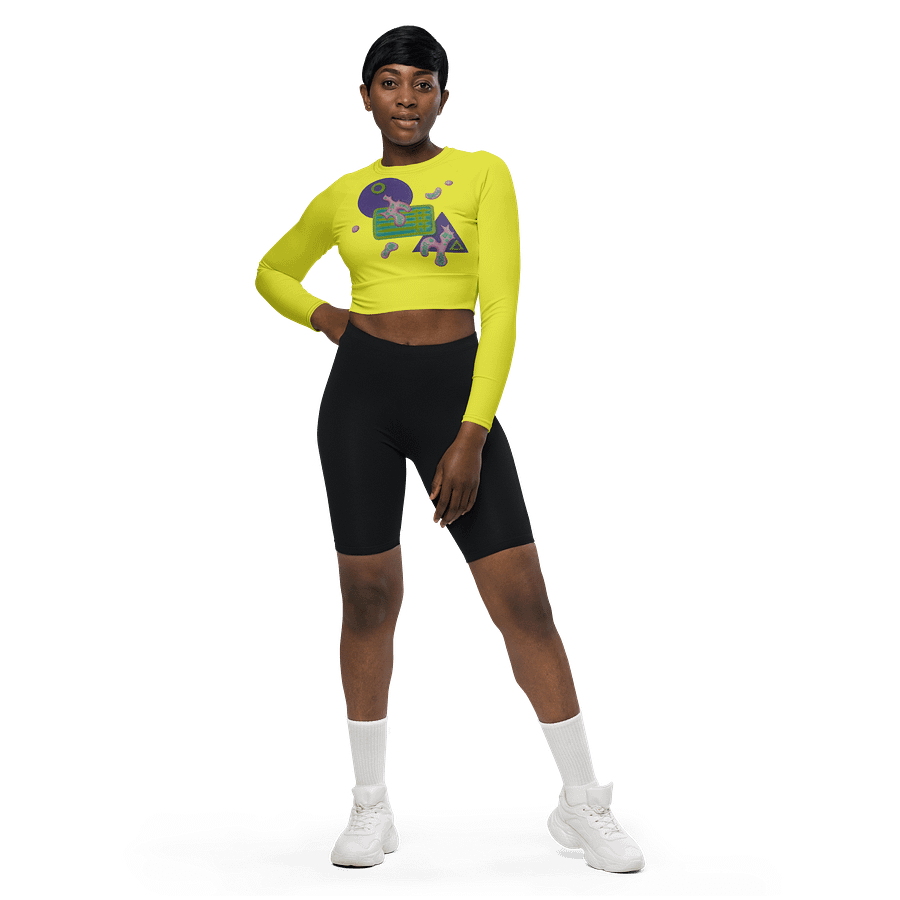 Shape Shenanigans Yellow Long Sleeve Crop Top product image (3)