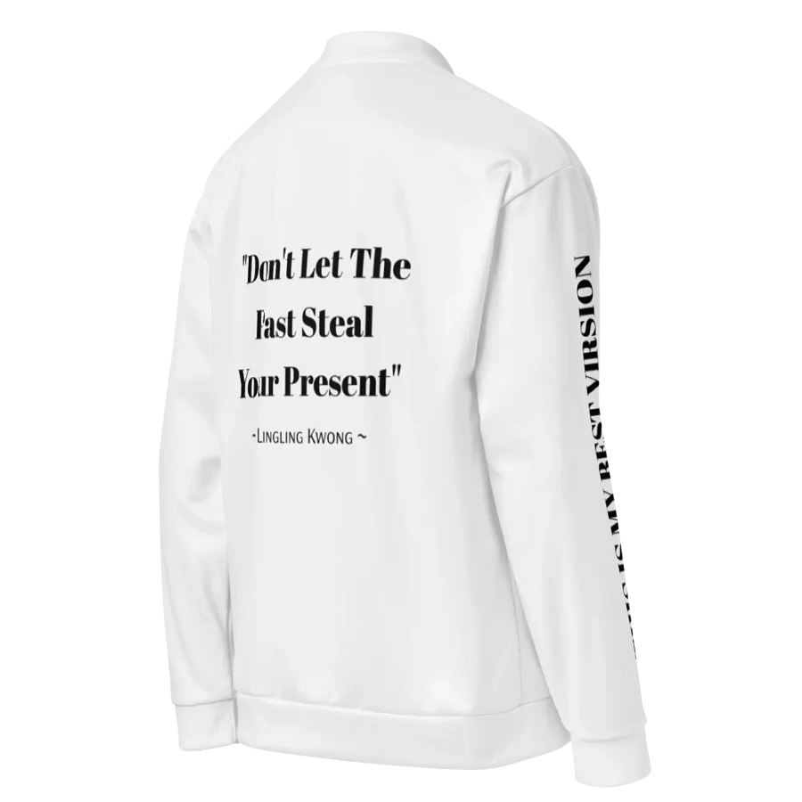 Lingling Kwong White Unisex Bomber Jacket product image (4)