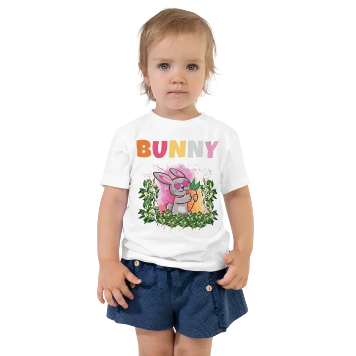 Bunny Cute Funny Colorful Bella+ Canvas Toddler T-Shirt – Best Gift for Boys and Girls product image (2)