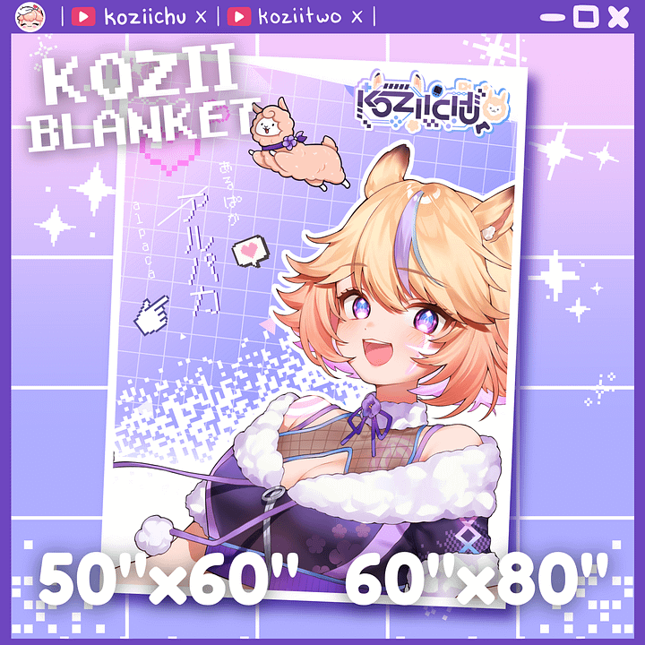 Kozii Alpaca VTuber Throw Blanket product image (1)