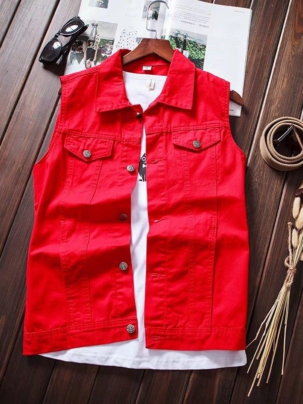 Casual Denim Vest Korean Style Sleeveless Waistcoat Slim Fit Latest Summer Fashion product image (2)